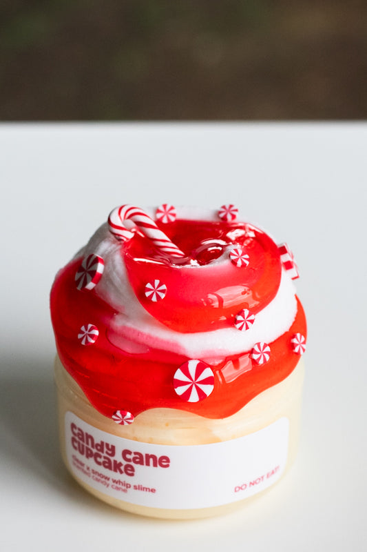 Candy Cane Cupcake DIY Slime