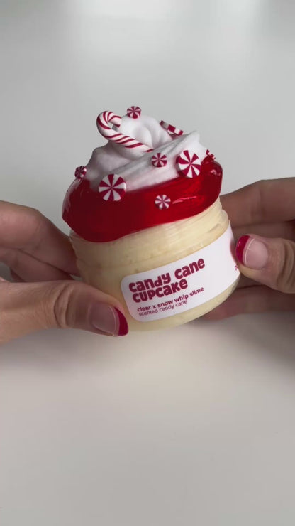 Candy Cane Cupcake DIY Slime