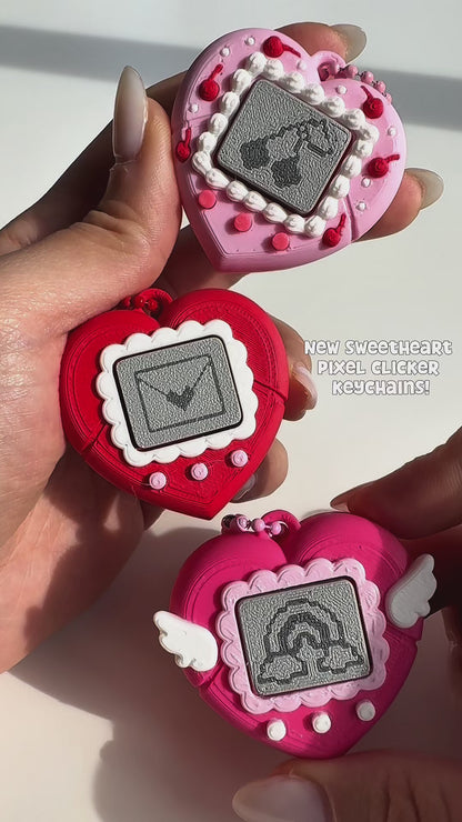 Sweetheart Pixel Clicker Keychain